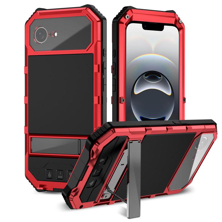 R-JUST Life Waterproof Dustproof Shockproof Holder Phone Case, For iPhone 16e, For iPhone 16 Pro Max, For iPhone 16 Plus, For iPhone 15 Pro Max, For iPhone 15 Plus