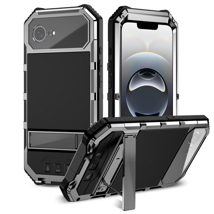 R-JUST Life Waterproof Dustproof Shockproof Holder Phone Case, For iPhone 16e, For iPhone 16 Pro Max, For iPhone 16 Plus, For iPhone 15 Pro Max, For iPhone 15 Plus