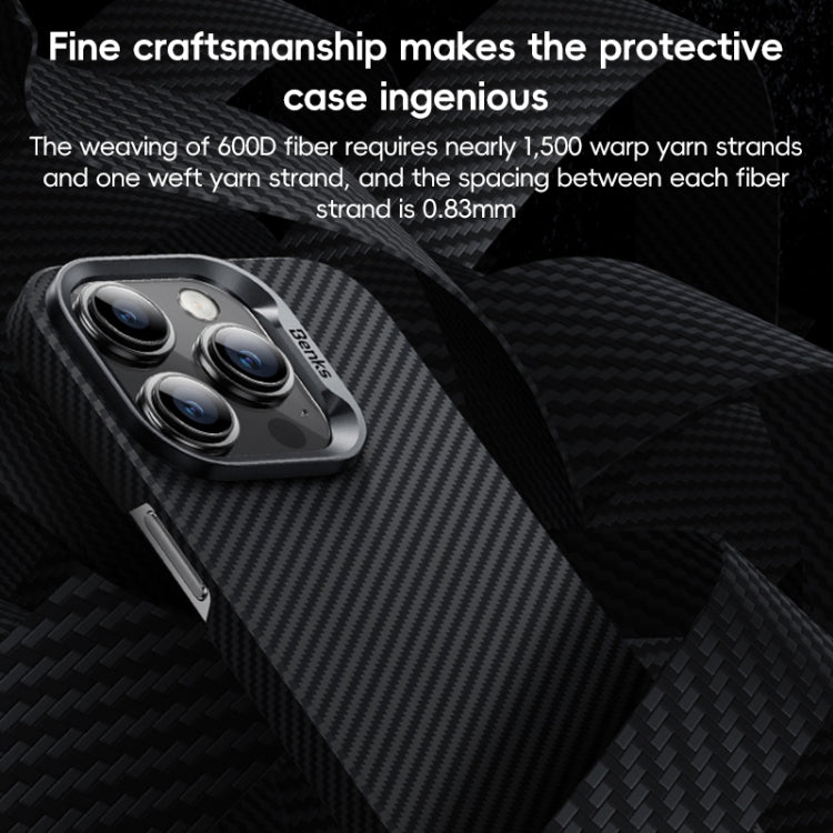 Benks Classic Kevlar 600D Fiber MagSafe Phone Case, For iPhone 16 Pro Max, For iPhone 16 Pro, For iPhone 16 Plus, For iPhone 16