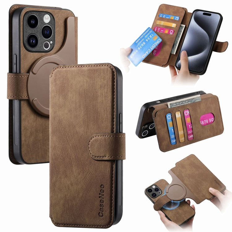 CaseNeo MagSafe RFID Anti-theft Retro Leather Phone Case