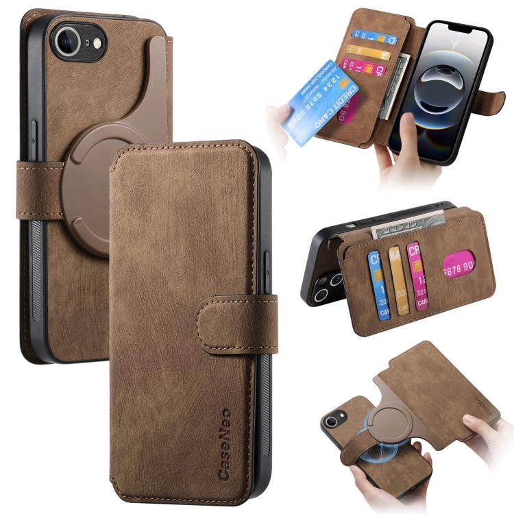 CaseNeo MagSafe RFID Anti-theft Retro Leather Phone Case