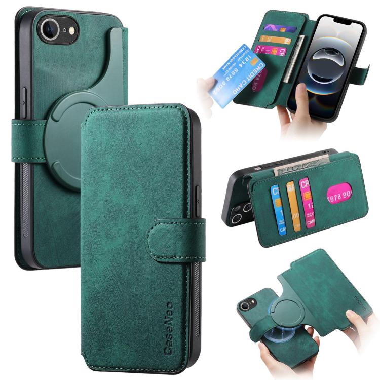 CaseNeo MagSafe RFID Anti-theft Retro Leather Phone Case