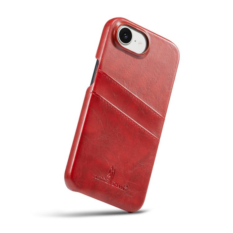 Fierre Shann Retro Oil Wax Texture Card Slots PU Leather Phone Case, For iPhone 16e, For iPhone 16 Pro Max, For iPhone 16 Pro, For iPhone 16 Plus, For iPhone 16