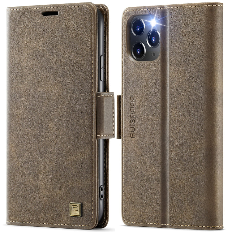 AutSpace A11 Side Buckle MagSafe Magnetic RFID Phone Leather Case