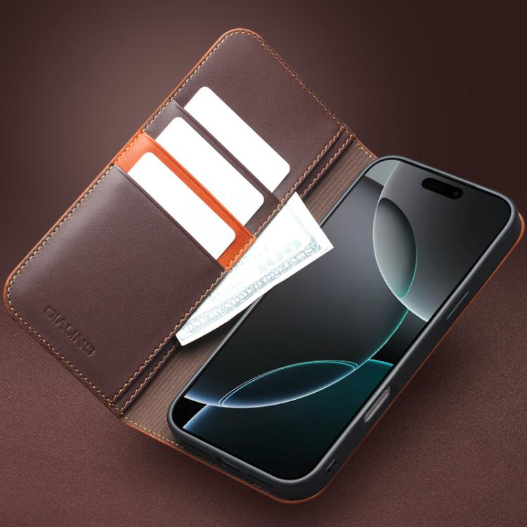 QIALINO Classic Gen2 Genuine Leather Phone Case, For iPhone 17 Pro Max, For iPhone 17 Pro, For iPhone 17, For iPhone 17 Air, For iPhone 16e, For iPhone 16 Pro Max, For iPhone 16 Pro, For iPhone 16 Plus, For iPhone 16