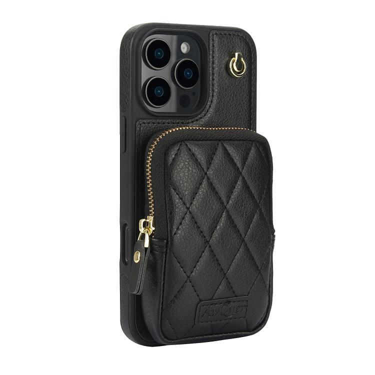 AwQuer Crossbody Zipper Wallet Bag Litchi Leather Phone Case, For iPhone 16 Pro Max, For iPhone 16 Pro, For iPhone 16 Plus, For iPhone 16, For iPhone 15 Pro Max, For iPhone 15 Pro