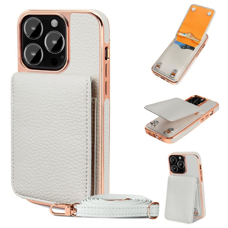 VIETAO Litchi Texture Wallet PU Phone Case with Lanyard, For iPhone 14 Pro Max, For iPhone 13 Pro Max, For iPhone 13 Pro, For iPhone 13