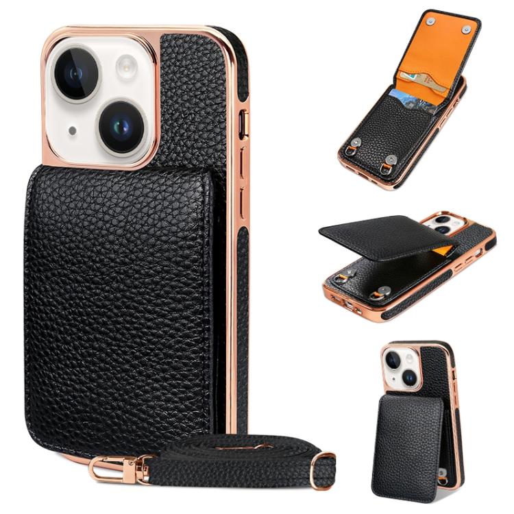 VIETAO Litchi Texture Wallet PU Phone Case with Lanyard, For iPhone 14 Pro Max, For iPhone 13 Pro Max, For iPhone 13 Pro, For iPhone 13