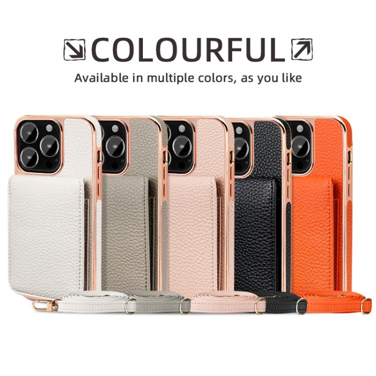 VIETAO Litchi Texture Wallet PU Phone Case with Lanyard, For iPhone 14 Pro Max, For iPhone 13 Pro Max, For iPhone 13 Pro, For iPhone 13