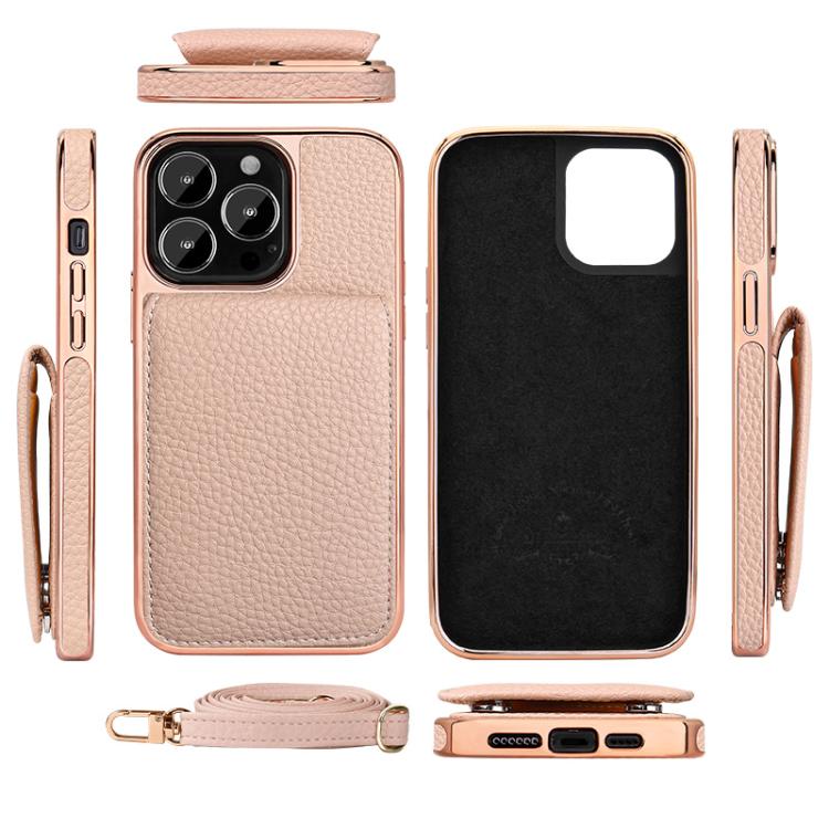 VIETAO Litchi Texture Wallet PU Phone Case with Lanyard, For iPhone 14 Pro Max, For iPhone 13 Pro Max, For iPhone 13 Pro, For iPhone 13