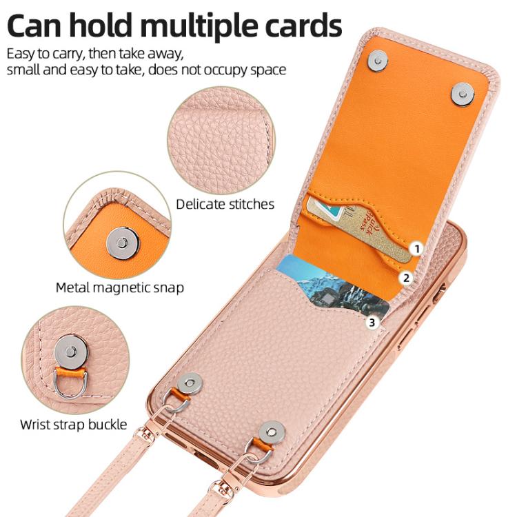 VIETAO Litchi Texture Wallet PU Phone Case with Lanyard, For iPhone 14 Pro Max, For iPhone 13 Pro Max, For iPhone 13 Pro, For iPhone 13
