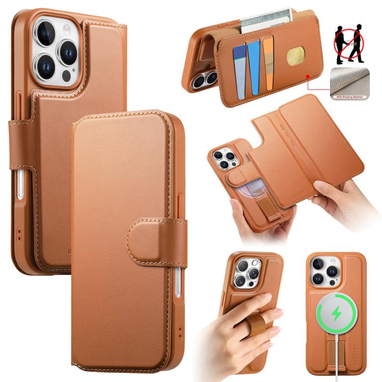 CaseNeo Finger Grip Strap MagSafe Leather Phone Case, For iPhone 16e, For iPhone 16 Pro Max, For iPhone 16 Pro, For iPhone 16 Plus, For iPhone 16, For iPhone 15 Pro Max, For iPhone 15 Pro, For iPhone 15 Plus / 14 Plus