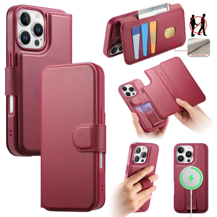 CaseNeo Finger Grip Strap MagSafe Leather Phone Case, For iPhone 16e, For iPhone 16 Pro Max, For iPhone 16 Pro, For iPhone 16 Plus, For iPhone 16, For iPhone 15 Pro Max, For iPhone 15 Pro, For iPhone 15 Plus / 14 Plus