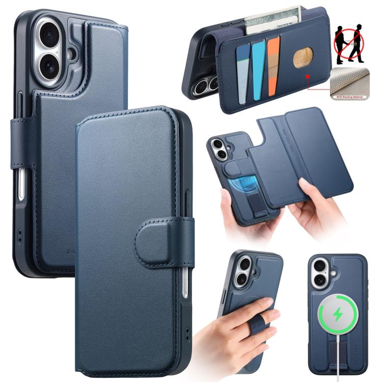 CaseNeo Finger Grip Strap MagSafe Leather Phone Case, For iPhone 16e, For iPhone 16 Pro Max, For iPhone 16 Pro, For iPhone 16 Plus, For iPhone 16, For iPhone 15 Pro Max, For iPhone 15 Pro, For iPhone 15 Plus / 14 Plus