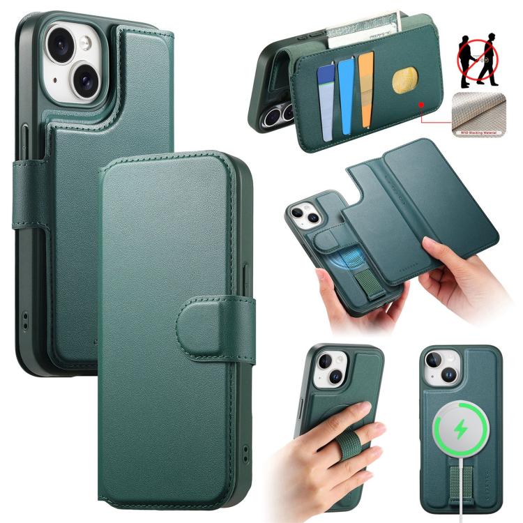 CaseNeo Finger Grip Strap MagSafe Leather Phone Case, For iPhone 16e, For iPhone 16 Pro Max, For iPhone 16 Pro, For iPhone 16 Plus, For iPhone 16, For iPhone 15 Pro Max, For iPhone 15 Pro, For iPhone 15 Plus / 14 Plus