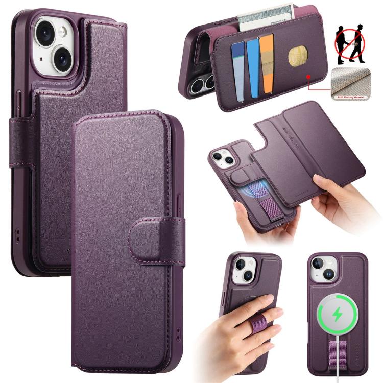 CaseNeo Finger Grip Strap MagSafe Leather Phone Case, For iPhone 16e, For iPhone 16 Pro Max, For iPhone 16 Pro, For iPhone 16 Plus, For iPhone 16, For iPhone 15 Pro Max, For iPhone 15 Pro, For iPhone 15 Plus / 14 Plus