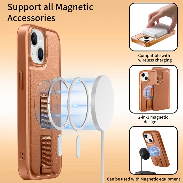 CaseNeo Finger Grip Strap MagSafe Leather Phone Case, For iPhone 15, For iPhone 14 / 13, For iPhone 14 Pro, For iPhone 14 Pro Max, For iPhone 13 Pro Max, For iPhone 13 Pro, For iPhone 12 / 12 Pro, For iPhone 12 Pro Max
