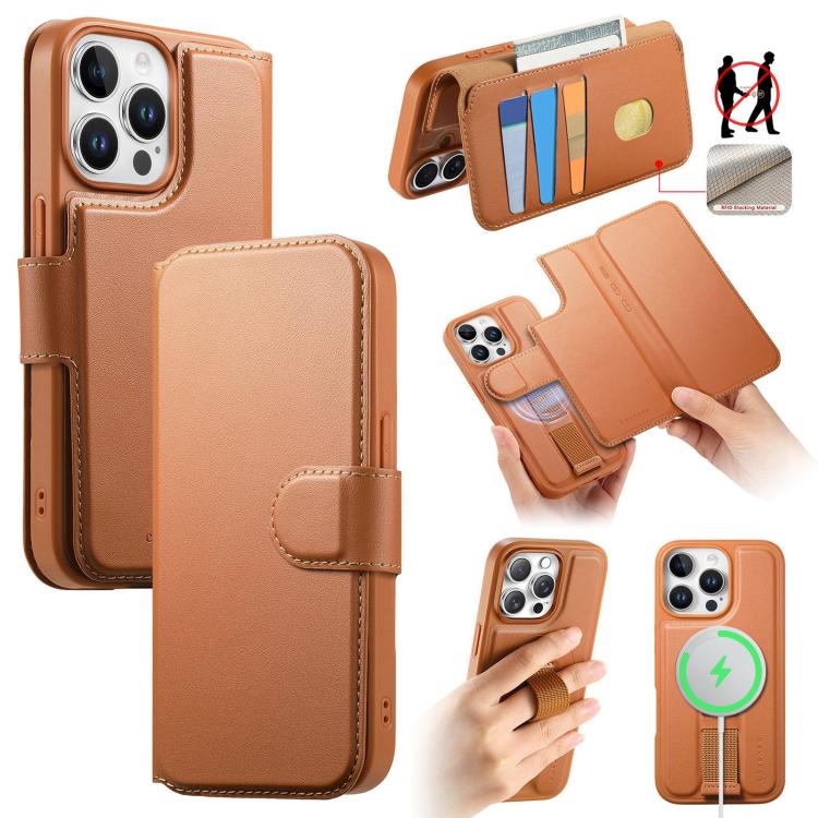 CaseNeo Finger Grip Strap MagSafe Leather Phone Case, For iPhone 15, For iPhone 14 / 13, For iPhone 14 Pro, For iPhone 14 Pro Max, For iPhone 13 Pro Max, For iPhone 13 Pro, For iPhone 12 / 12 Pro, For iPhone 12 Pro Max