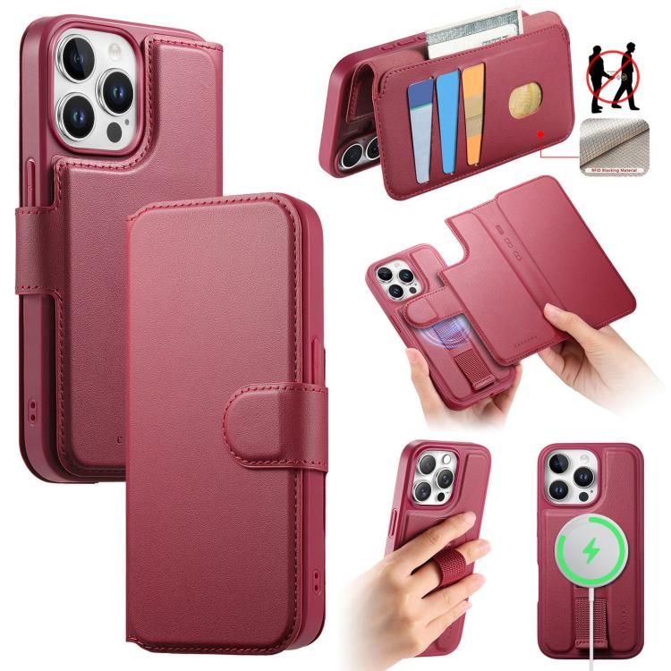 CaseNeo Finger Grip Strap MagSafe Leather Phone Case, For iPhone 15, For iPhone 14 / 13, For iPhone 14 Pro, For iPhone 14 Pro Max, For iPhone 13 Pro Max, For iPhone 13 Pro, For iPhone 12 / 12 Pro, For iPhone 12 Pro Max