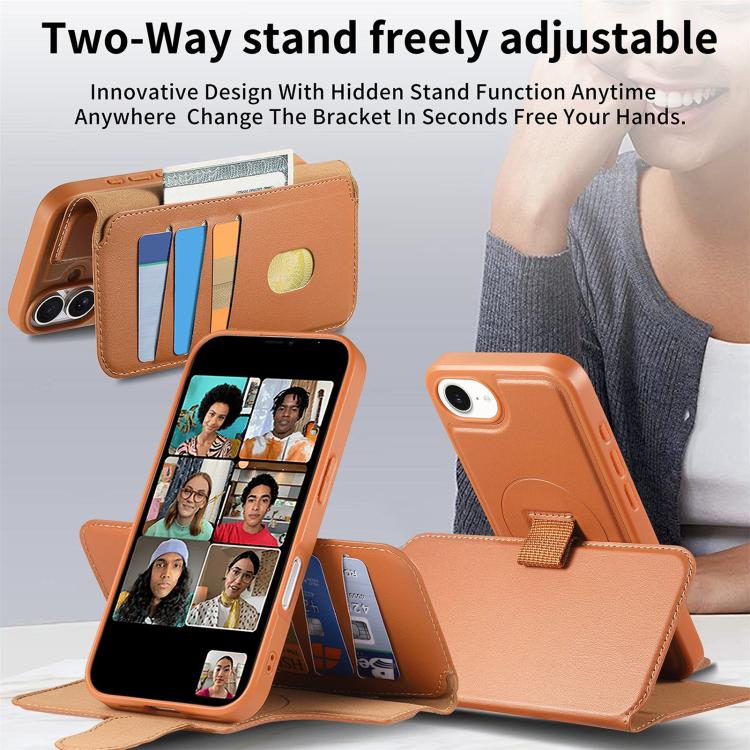 CaseNeo Finger Grip Strap MagSafe Leather Phone Case, For iPhone 16e, For iPhone 16 Pro Max, For iPhone 16 Pro, For iPhone 16 Plus, For iPhone 16, For iPhone 15 Pro Max, For iPhone 15 Pro, For iPhone 15 Plus / 14 Plus