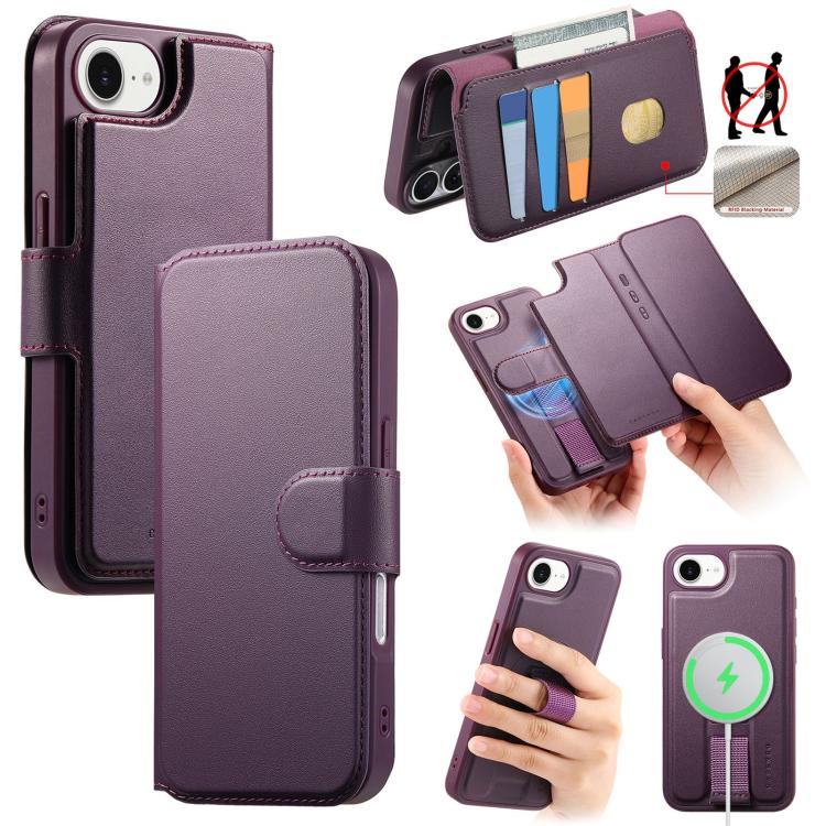 CaseNeo Finger Grip Strap MagSafe Leather Phone Case, For iPhone 16e, For iPhone 16 Pro Max, For iPhone 16 Pro, For iPhone 16 Plus, For iPhone 16, For iPhone 15 Pro Max, For iPhone 15 Pro, For iPhone 15 Plus / 14 Plus
