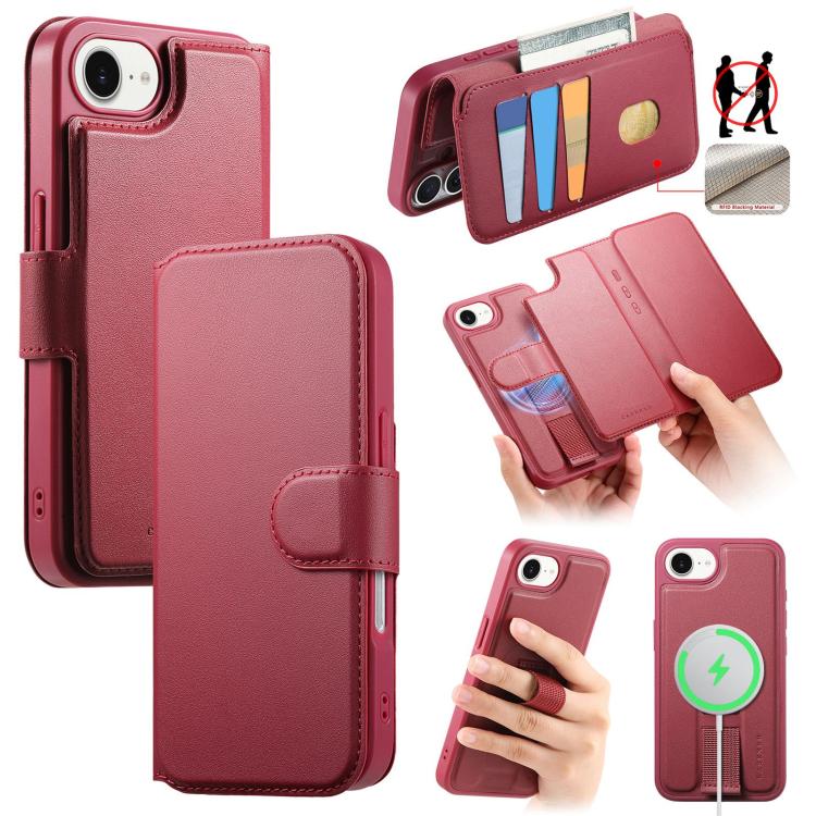 CaseNeo Finger Grip Strap MagSafe Leather Phone Case, For iPhone 16e, For iPhone 16 Pro Max, For iPhone 16 Pro, For iPhone 16 Plus, For iPhone 16, For iPhone 15 Pro Max, For iPhone 15 Pro, For iPhone 15 Plus / 14 Plus