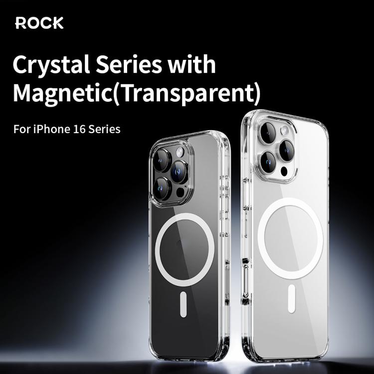 ROCK JingDun Series Clear MagSafe PC Hybrid TPU Phone Case, For iPhone 16 Pro Max, For iPhone 16 Pro, For iPhone 16 Plus, For iPhone 16