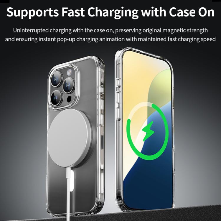 ROCK JingDun Series Clear MagSafe PC Hybrid TPU Phone Case, For iPhone 16 Pro Max, For iPhone 16 Pro, For iPhone 16 Plus, For iPhone 16
