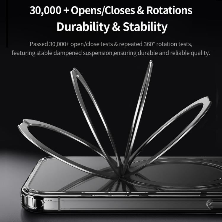 ROCK JingDun Series Clear Rotating MagSafe Holder PC Hybrid TPU Phone Case, For iPhone 16 Pro Max, For iPhone 16 Pro