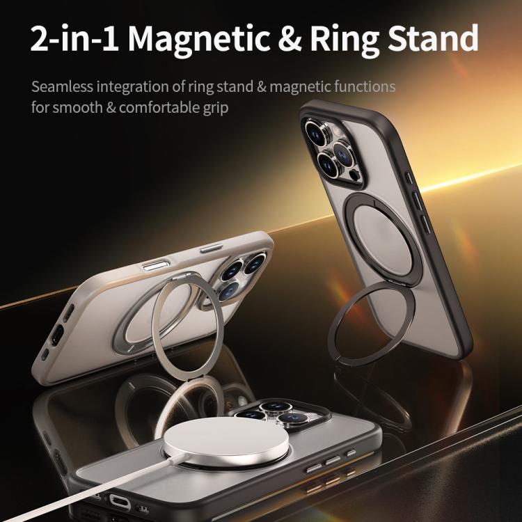 ROCK YouDun Series Skin Feel Rotating MagSafe Holder PC Hybrid TPU Phone Case, For iPhone 16 Pro Max