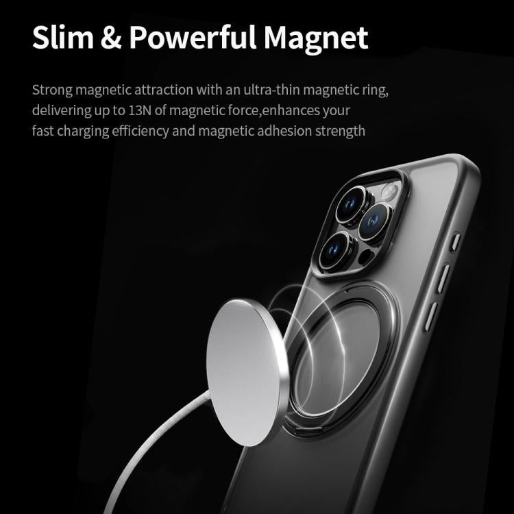 ROCK YouDun Series Skin Feel Rotating MagSafe Holder PC Hybrid TPU Phone Case, For iPhone 16 Pro Max