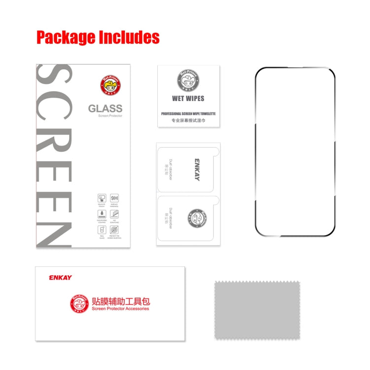 ENKAY Full Glue High Aluminum-silicon Tempered Glass Film, For iPhone 16 Pro Max, For iPhone 16 Pro, For iPhone 16 Plus, For iPhone 16, iPhone 16e, For iPhone 15 Pro Max, For iPhone 15 Pro, For iPhone 15 Plus, For iPhone 15