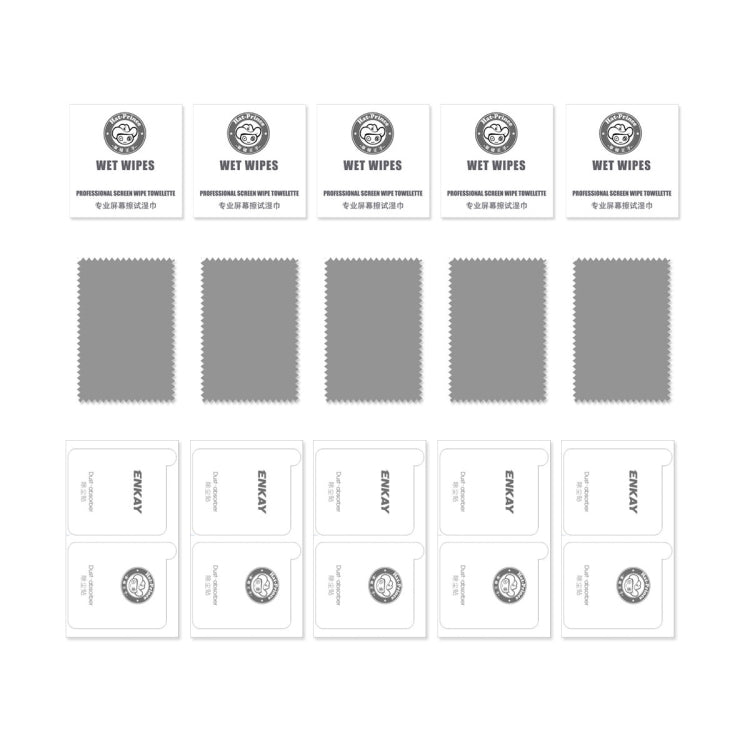 5pcs ENKAY Full Glue High Aluminum-silicon Tempered Glass Film, For iPhone 16 Pro Max, For iPhone 16 Pro, For iPhone 16 Plus, For iPhone 16, iPhone 16e, For iPhone 15 Pro Max, For iPhone 15 Pro, For iPhone 15 Plus, For iPhone 15