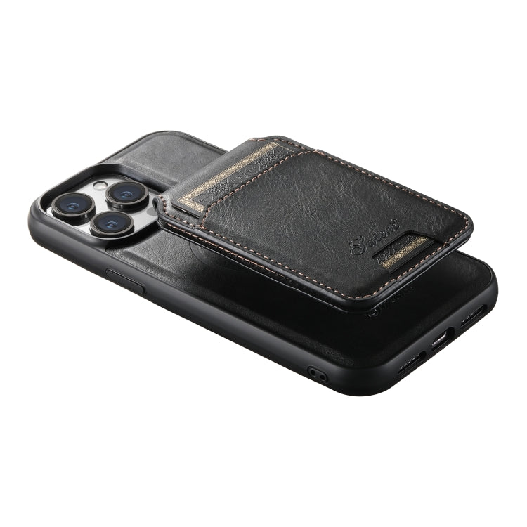 Suteni H15 MagSafe Oil Eax Leather Detachable Wallet Back Phone Case, For iPhone 13 Pro, For iPhone 13, For iPhone 12, For iPhone 12 Pro Max, For iPhone 12 Pro