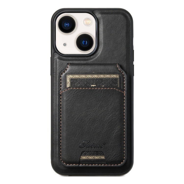 Suteni H15 MagSafe Oil Eax Leather Detachable Wallet Back Phone Case, For iPhone 13 Pro, For iPhone 13, For iPhone 12, For iPhone 12 Pro Max, For iPhone 12 Pro
