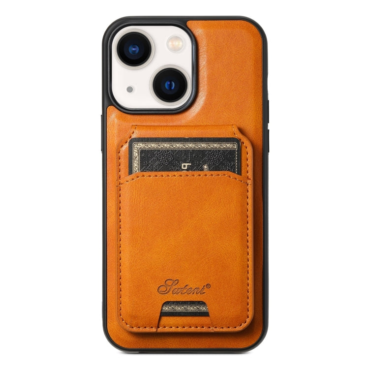 Suteni H15 MagSafe Oil Eax Leather Detachable Wallet Back Phone Case, For iPhone 13 Pro, For iPhone 13, For iPhone 12, For iPhone 12 Pro Max, For iPhone 12 Pro