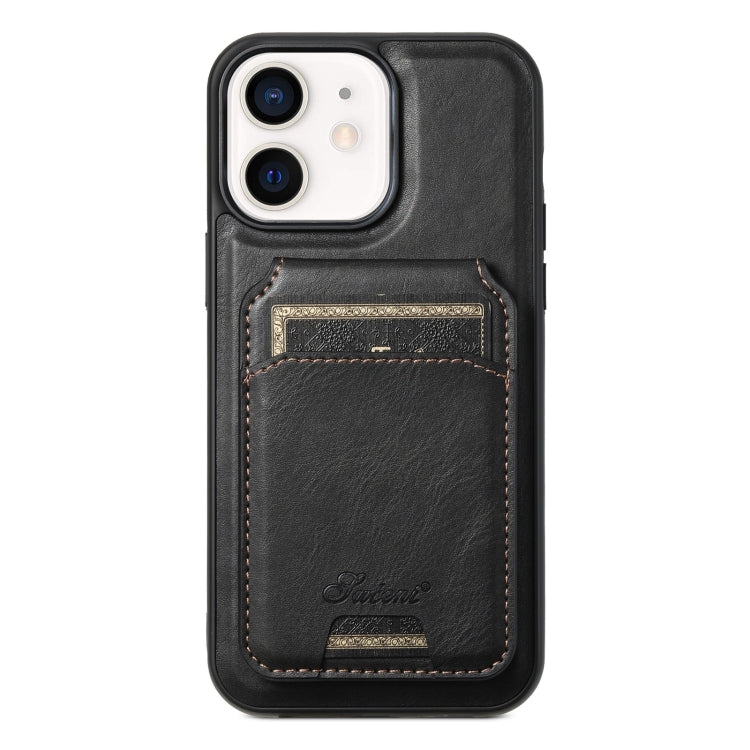 Suteni H15 MagSafe Oil Eax Leather Detachable Wallet Back Phone Case, For iPhone 13 Pro, For iPhone 13, For iPhone 12, For iPhone 12 Pro Max, For iPhone 12 Pro