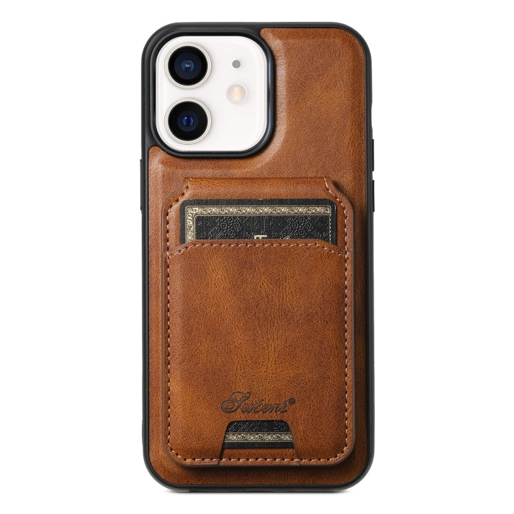 Suteni H15 MagSafe Oil Eax Leather Detachable Wallet Back Phone Case, For iPhone 13 Pro, For iPhone 13, For iPhone 12, For iPhone 12 Pro Max, For iPhone 12 Pro