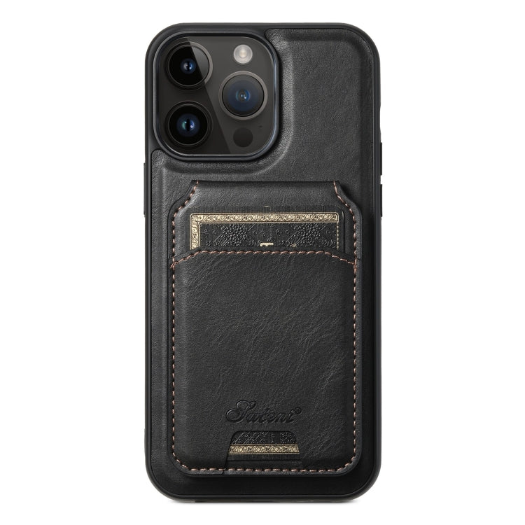 Suteni H15 MagSafe Oil Eax Leather Detachable Wallet Back Phone Case, For iPhone 13 Pro, For iPhone 13, For iPhone 12, For iPhone 12 Pro Max, For iPhone 12 Pro