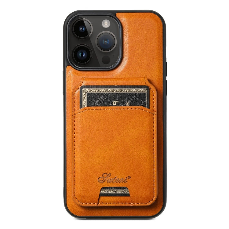 Suteni H15 MagSafe Oil Eax Leather Detachable Wallet Back Phone Case, For iPhone 13 Pro, For iPhone 13, For iPhone 12, For iPhone 12 Pro Max, For iPhone 12 Pro