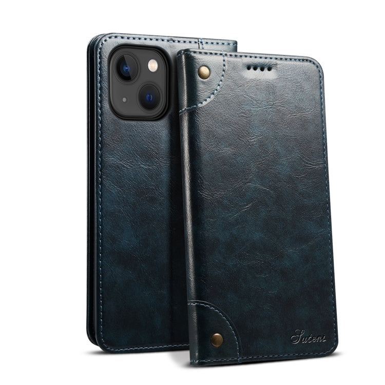 Suteni Baroque Calf Texture Buckle Wallet Leather Phone Case, For iPhone 15 Pro Max, For iPhone 15 Pro, For iPhone 15 Plus, For iPhone 15