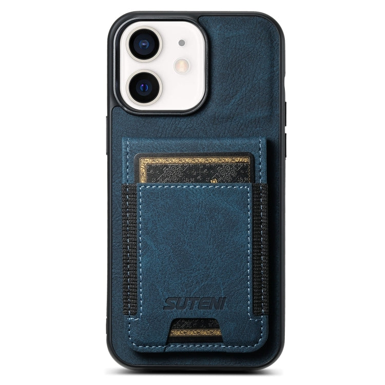 Suteni H03 Litchi Leather Card Bag Stand Back Phone Case, For iPhone 11, For iPhone 11 Pro, For iPhone 12 / 12 Pro