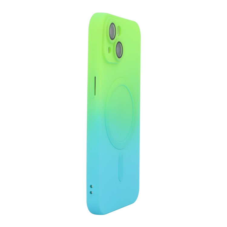 ENKAY Hat-Prince MagSafe Rainbow Gradient Silicone Phone Case with Lens Film, For iPhone 16 Pro Max, For iPhone 16 Pro, For iPhone 16 Plus, For iPhone 16, For iPhone 15 Pro Max, For iPhone 15 Pro, For iPhone 15 Plus, For iPhone 15