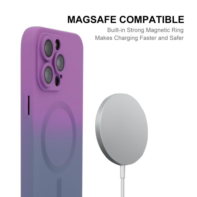ENKAY Hat-Prince MagSafe Rainbow Gradient Silicone Phone Case with Lens Film, For iPhone 16 Pro Max, For iPhone 16 Pro, For iPhone 16 Plus, For iPhone 16, For iPhone 15 Pro Max, For iPhone 15 Pro, For iPhone 15 Plus, For iPhone 15