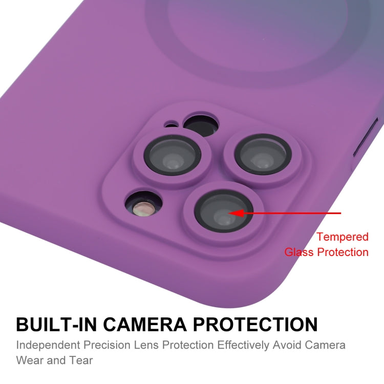 ENKAY Hat-Prince MagSafe Rainbow Gradient Silicone Phone Case with Lens Film, For iPhone 16 Pro Max, For iPhone 16 Pro, For iPhone 16 Plus, For iPhone 16, For iPhone 15 Pro Max, For iPhone 15 Pro, For iPhone 15 Plus, For iPhone 15