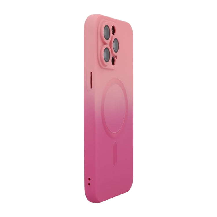 ENKAY Hat-Prince MagSafe Rainbow Gradient Silicone Phone Case with Lens Film, For iPhone 16 Pro Max, For iPhone 16 Pro, For iPhone 16 Plus, For iPhone 16, For iPhone 15 Pro Max, For iPhone 15 Pro, For iPhone 15 Plus, For iPhone 15