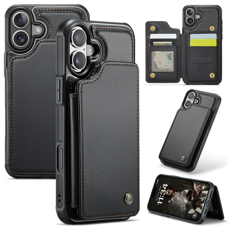 CaseMe C22 Card Slots Holder RFID Anti-theft Phone Case, For iPhone 16e, For iPhone 16 Pro Max, For iPhone 16 Pro, For iPhone 16 Plus, For iPhone 16
