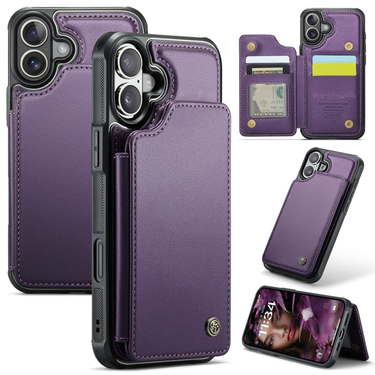 CaseMe C22 Card Slots Holder RFID Anti-theft Phone Case, For iPhone 16e, For iPhone 16 Pro Max, For iPhone 16 Pro, For iPhone 16 Plus, For iPhone 16