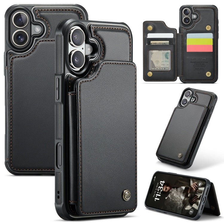 CaseMe C22 Card Slots Holder RFID Anti-theft Phone Case, For iPhone 16e, For iPhone 16 Pro Max, For iPhone 16 Pro, For iPhone 16 Plus, For iPhone 16