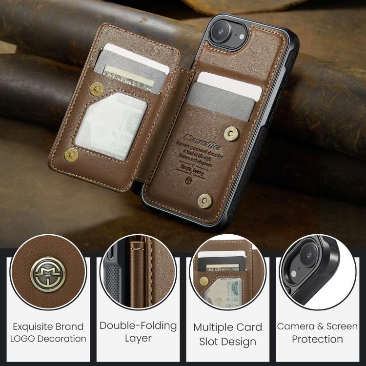 CaseMe C22 Card Slots Holder RFID Anti-theft Phone Case, For iPhone 16e, For iPhone 16 Pro Max, For iPhone 16 Pro, For iPhone 16 Plus, For iPhone 16